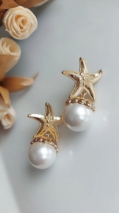 Deniz Yıldızı İncili Küpe 2