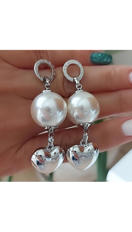 Bella İncili Silver Küpe