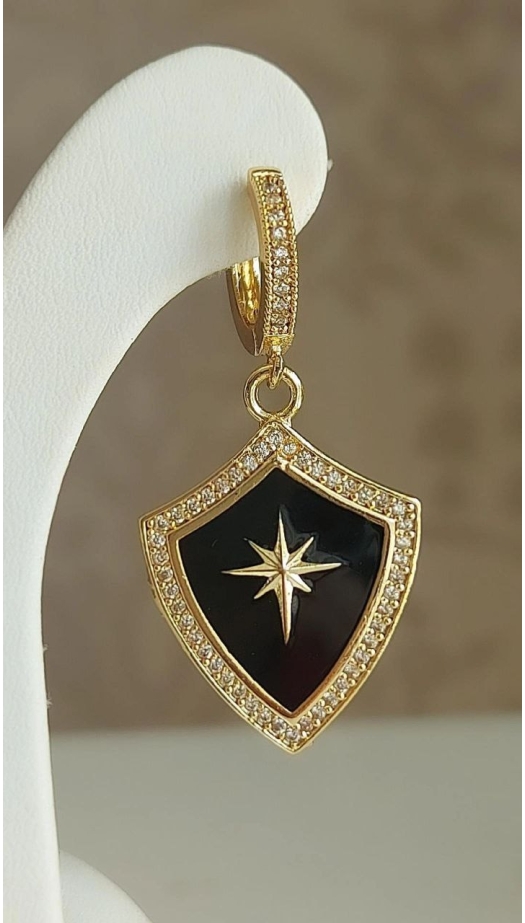 Bella Siyah Yıldız Küpe