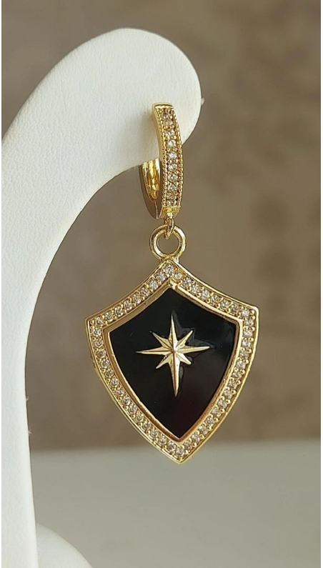 Bella Siyah Yıldız Küpe