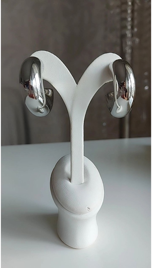 Bella Silver Bombeli Büyük Küpe