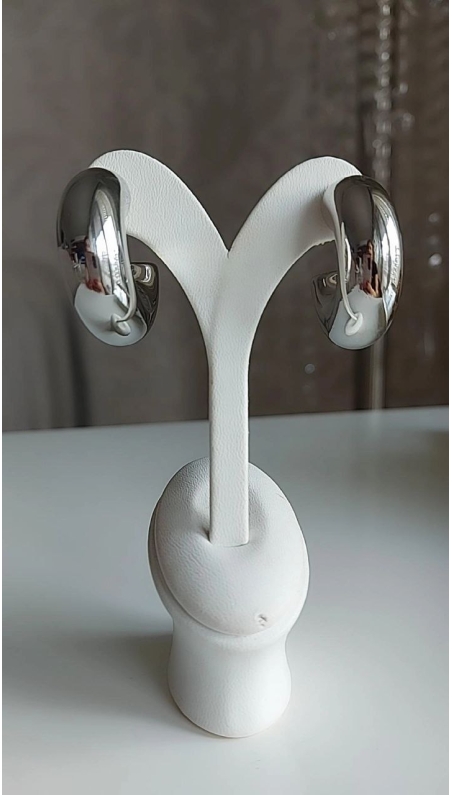 Bella Silver Bombeli Büyük Küpe