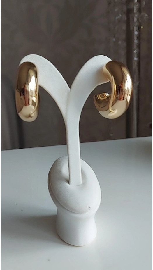 Bella Gold Bombeli Büyük Küpe