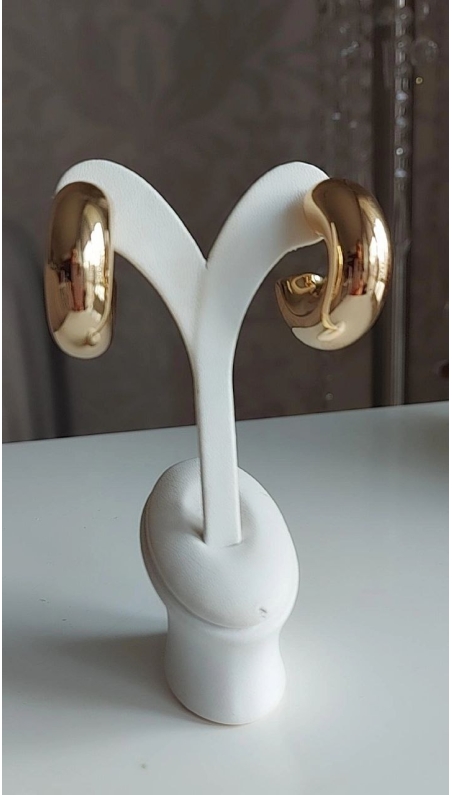 Bella Gold Bombeli Büyük Küpe