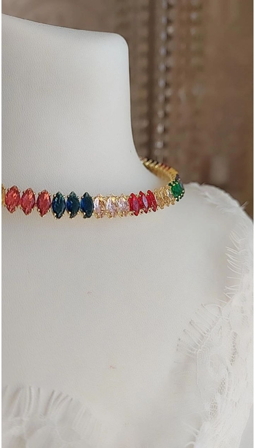 Sera Renkli Taşlı Cooker Kolye