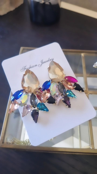 Taşlı Renkli Küpe 2