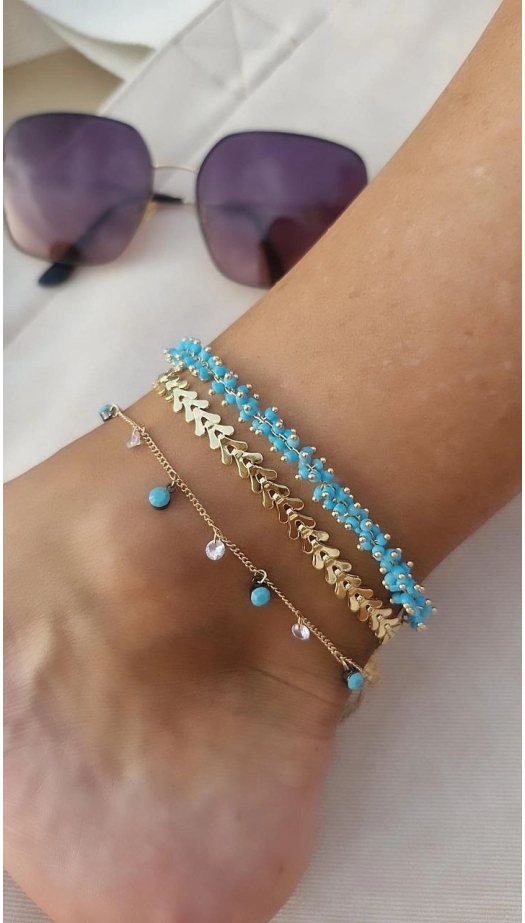 Turkuaz Boncuk Halhal