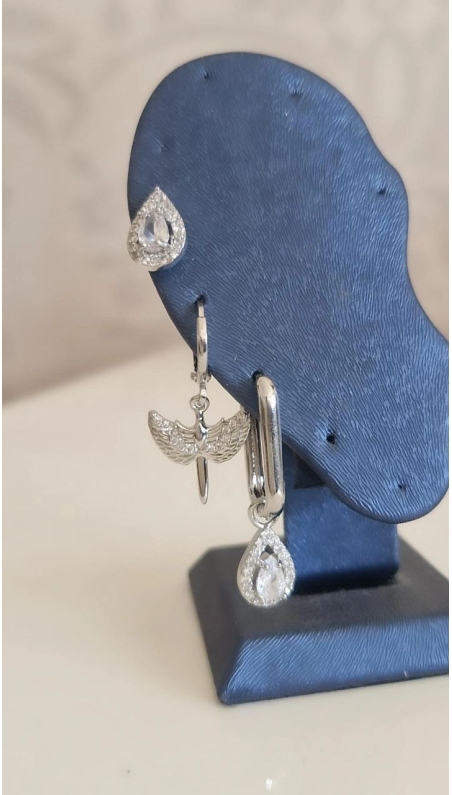 Üçlü Silver Set Küpe