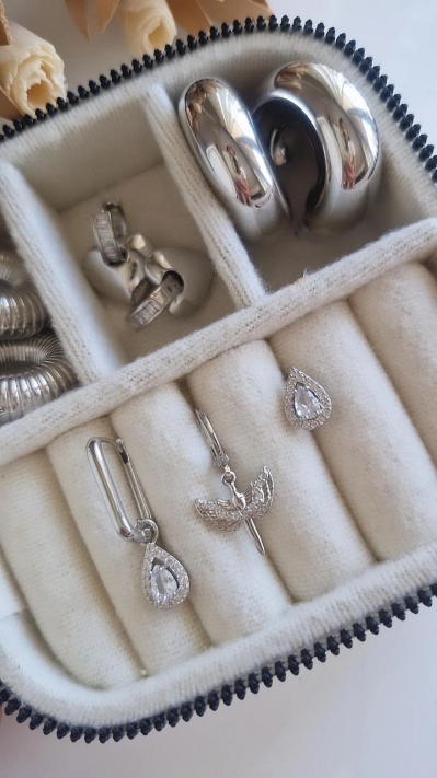 Üçlü Silver Set Küpe 2