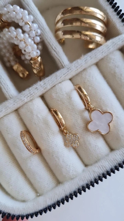 Sedefli Yonca Set Küpe 2