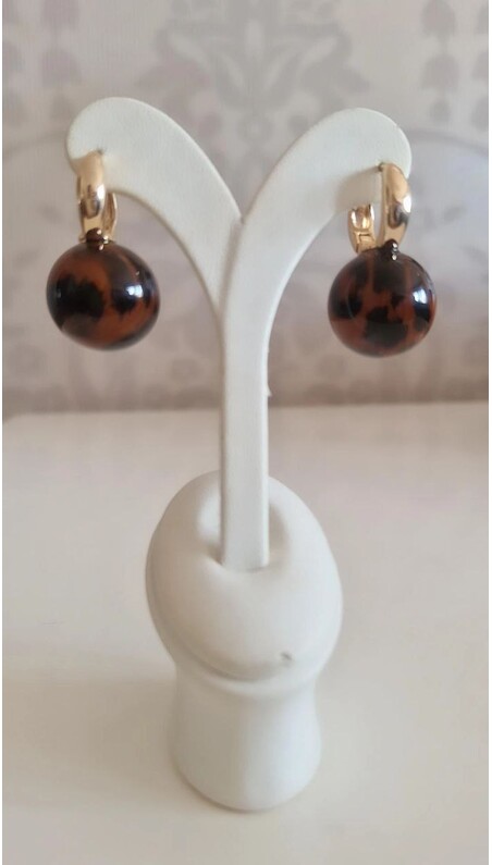 Leopar Desenli Top Küpe