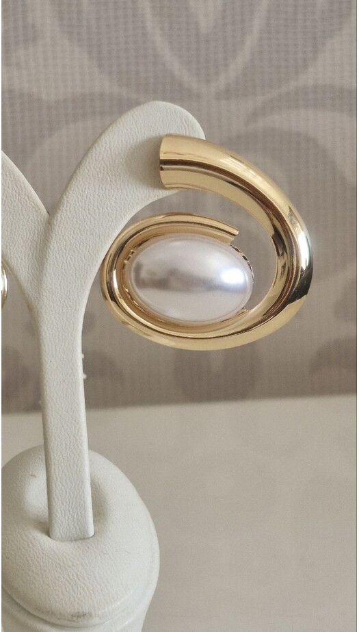 Golden Wave İnci Küpe