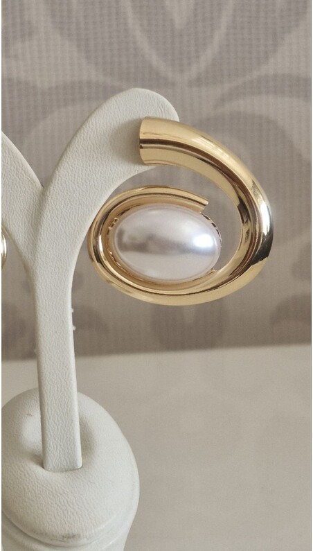 Golden Wave İnci Küpe