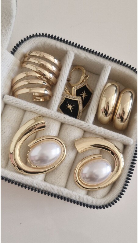 Golden Wave İnci Küpe