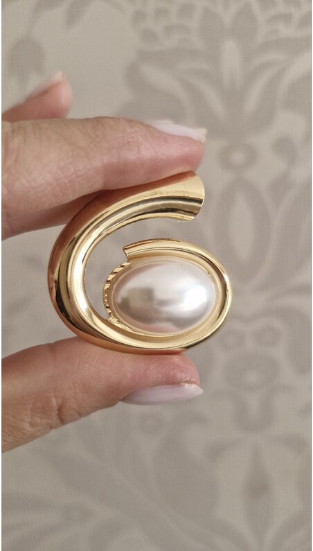 Golden Wave İnci Küpe