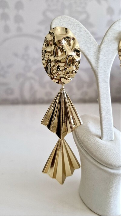 Gold Yelpaze Küpe 2