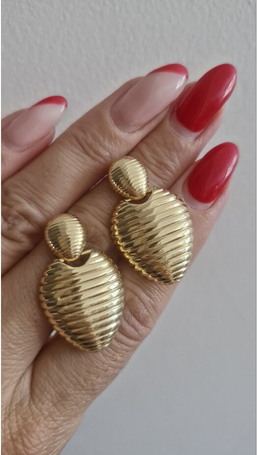 Gold Rengi Kalp Küpe