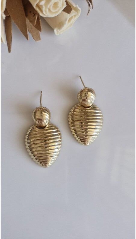 Gold Rengi Kalp Küpe