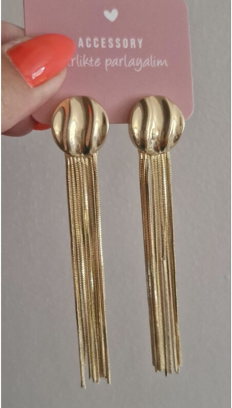 Gold Sallantılı Küpe
