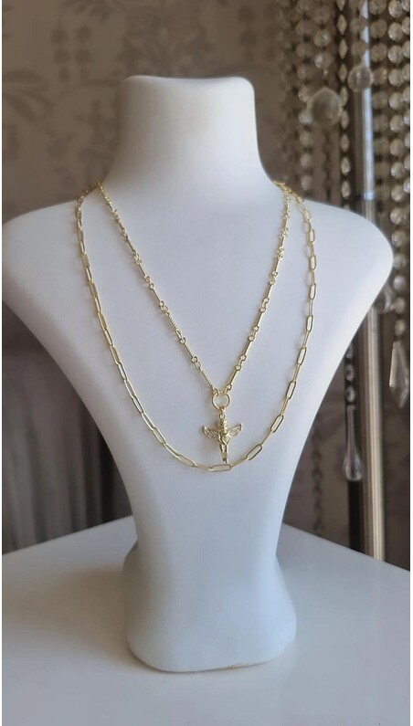 Çift Zincirli Melek Kolye