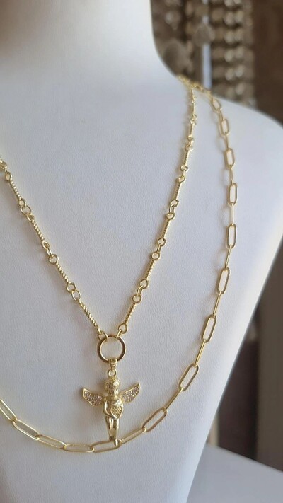 Çift Zincirli Melek Kolye 2