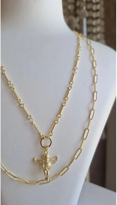 Çift Zincirli Melek Kolye