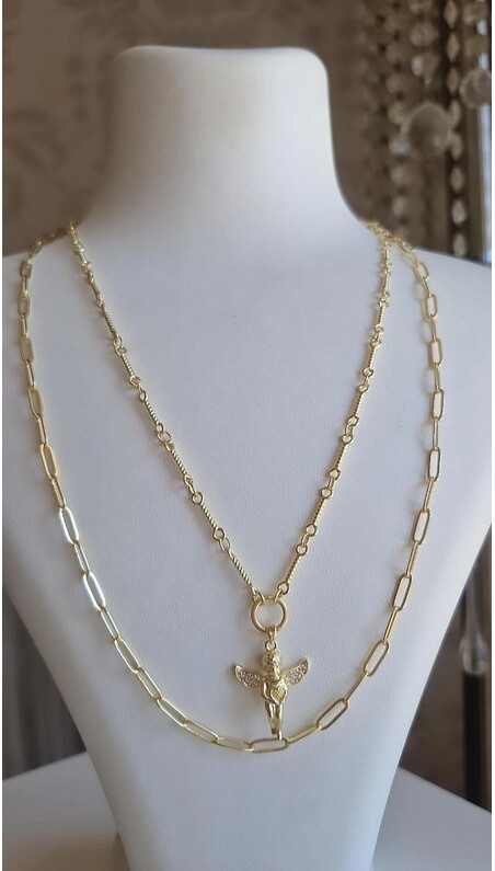 Çift Zincirli Melek Kolye