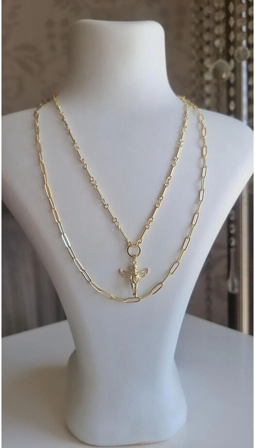 Çift Zincirli Melek Kolye
